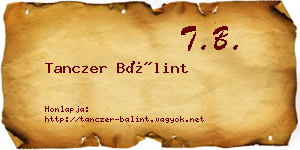 Tanczer Bálint névjegykártya