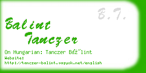 balint tanczer business card